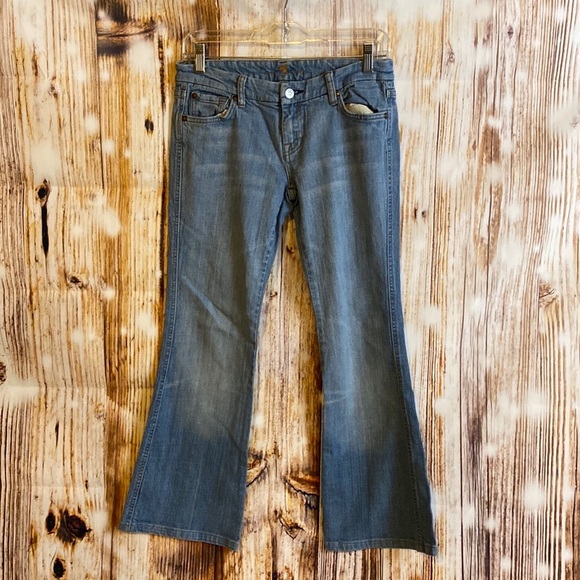 7 for All Mankind | A-Pocket Rhinestone Flared Denim Jeans size women 26 - Picture 5 of 8